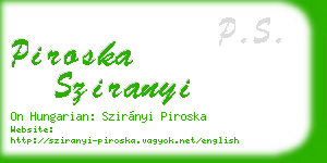 piroska sziranyi business card